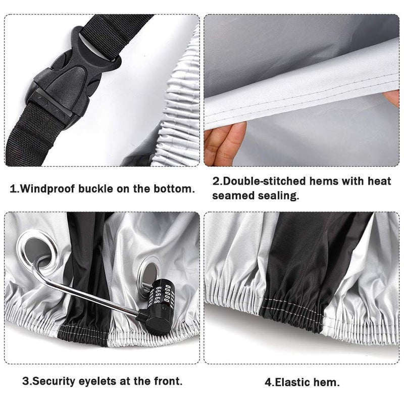 Roctee Waterproof XL Bicycle Cover, Outside Bikes Storage Covers Rain Sun UV Dust Wind Proof Mountain Bicycle Covers Road Electric Bike Cover Hybrid Bike Cover with Lock Hole - Image 4